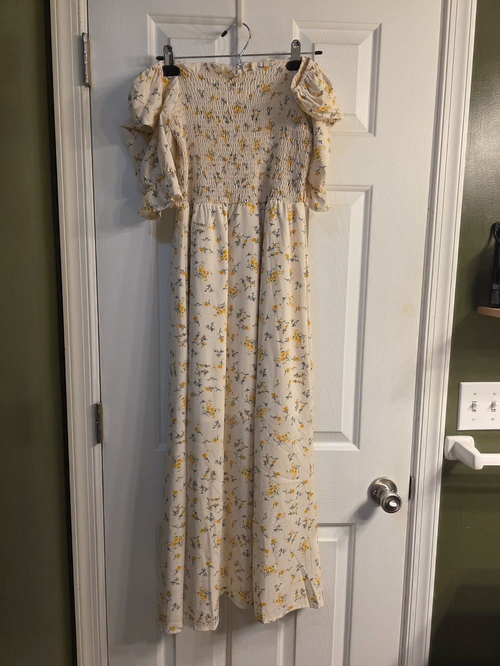 Floral Smocked Maxi Dress with Puff Sleeves